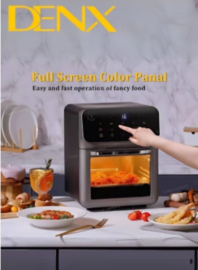 دينكس مقلاة هوائية، مقلاة هوائية صحية بدون زيت، مقلاة هوائية كهربائية صحية للقلي/الشواء/الخبز/التحميص سعة 12 لتر قوة 1350 وات - Image 2